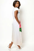 X7962 FLORAL CAP-SLEEVE DRESS