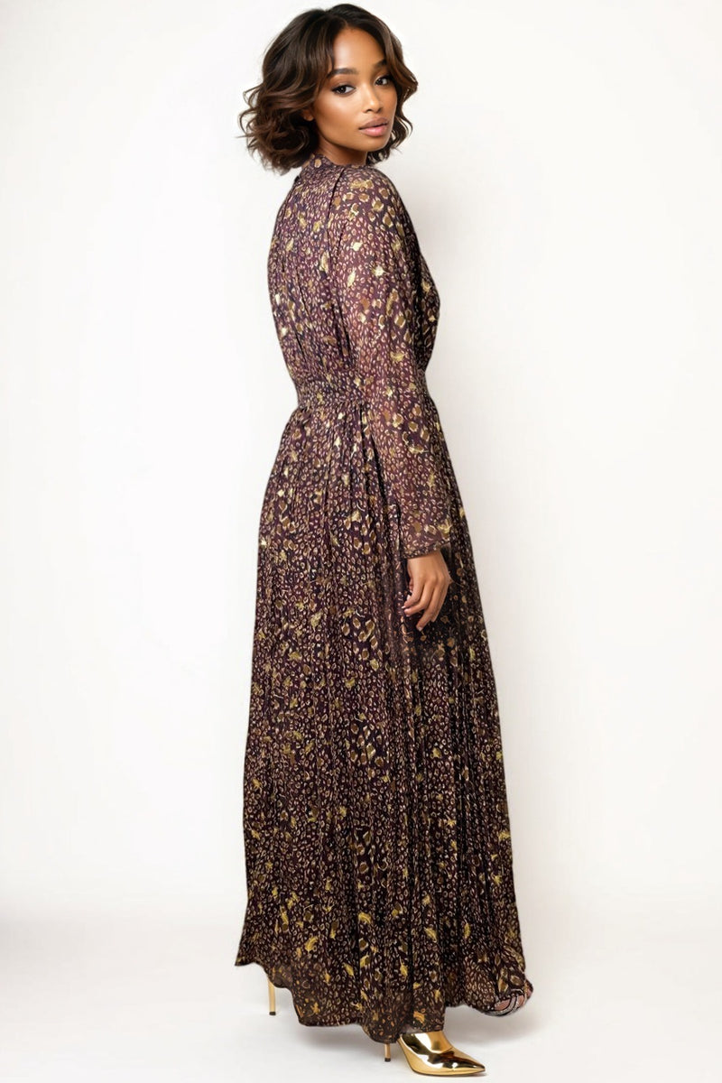 E7208 PLEATED MAXI DRESS – N by Nancy