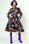 S3067 PLEATED HI-LO JACKET DRESS (GRN, BLK)