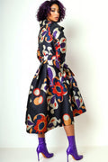 S3067 PLEATED HI-LO JACKET DRESS (GRN, BLK)