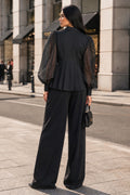 S3182 PLEATED SUIT TOP / PANT SET