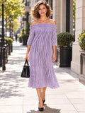 T1829 MIDI DRESS (YELLOW, WHT, VIOLET)