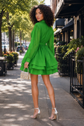 X7661A JEWELED TIERED MINI DRESS