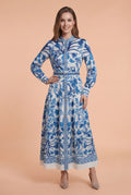 X8027 TOILE PRINT TIERED MAXI DRESS