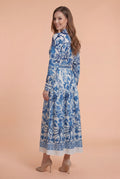 X8027 TOILE PRINT TIERED MAXI DRESS