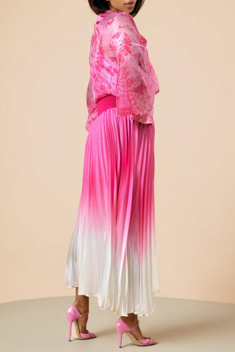 D10073 OMBRE PLEATED SKIRT – N by Nancy