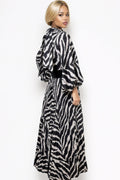 X7856 ZEBRA PRINT PLEATED DRESS (YELLOW, BLK)