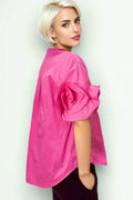 S3018 ROSE SLEEVE TOP (PINK, WHT, BLUE)