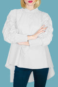A90009 RUCHED LONG SLEEVE TOP