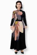 N24105 FLORAL PLEATED SKIRT
