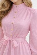 GF1480 STUDDED PIN STRIPED MINI DRESS