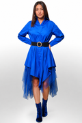 W8529 DRESS (BLK, ROYAL BLUE)