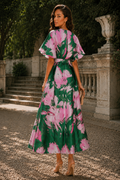 CH9009 PETAL BREEZE MIKADO MAXI DRESS