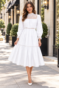 W8586 DRESS (WHT, BLK)