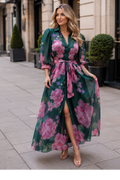 GF17796 ROSE PETAL ORGANZA SHIRT MAXI DRESS