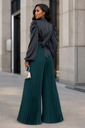 NY0013 PALAZZO PLEATED PANTS (GRN, CML)