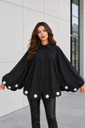 S3176 POLKA DOT SCALLOPED HEM OVERSIZED TOP