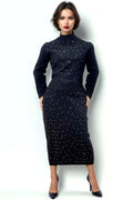 SY004B RHINESTONE KNIT SKIRT