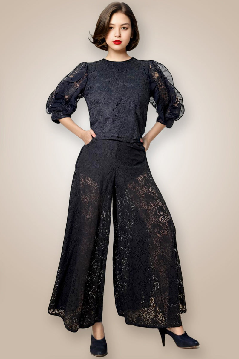 Nacy Pants with lace inserts