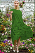T139011 DRESS (GRN, YELLOW, LIME, MUSTARD) (S ONLY)