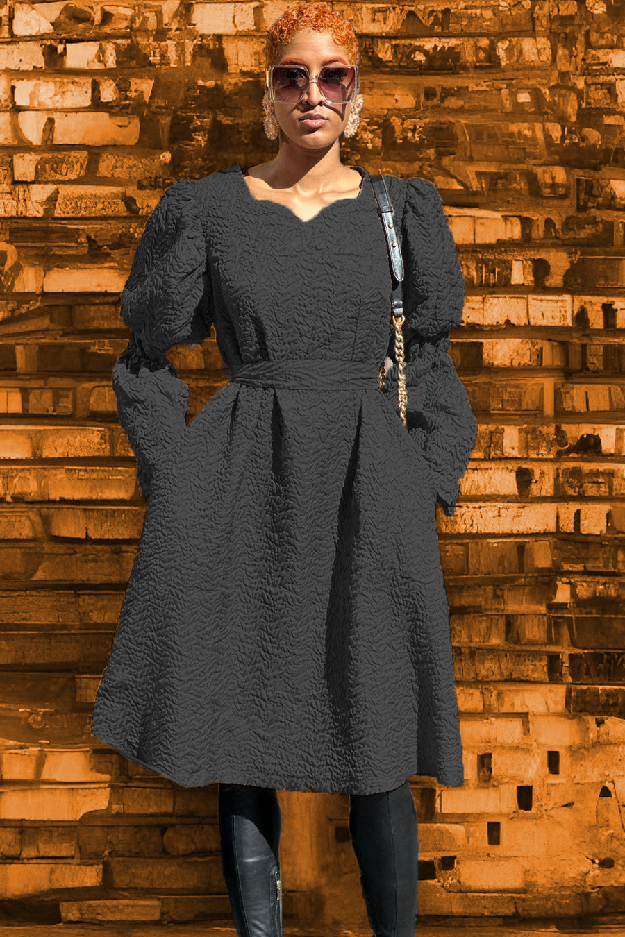 T1866 DRESS (BEIGE, PINK, BLK)