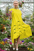 T139011 DRESS (GRN, YELLOW, LIME, MUSTARD) (S ONLY)