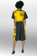 W8501 PRINT DRESS (YELLOW, BLACK) - N by Nancy