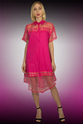 W1638 DRESS (pink, black, white) - N by Nancy