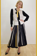 X7506 MULTICOLOR PLEATED MIDI SKIRT