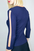 SH2023 SWEATER TOP (NAVY, LT. BLUE) - N by Nancy