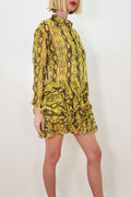 T18109 DRESS (YELLOW, GRN, PURPLE)
