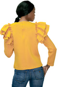 2020131 SWEATER TOP (MUSTARD, WINE)