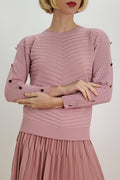 SK23015 TEXTURED SWEATER (WHT, PINK, BLUE)
