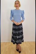 LS62062 RUFFLE SHOULDER SWEATER