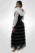 X7369 PEARLED SKIRT (BLK, RED)