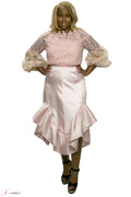 C1838 PLUS SIZED SKIRT (PINK, WHT, BLK) - N by Nancy