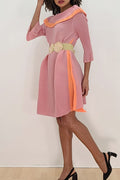 X7117 DRESS (PINK, BEIGE)