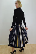 X7506 MULTICOLOR PLEATED MIDI SKIRT