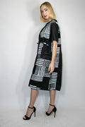 W8501 PRINT DRESS (YELLOW, BLACK) - N by Nancy
