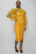 A90082 SKIRT (GOLD) - N by Nancy