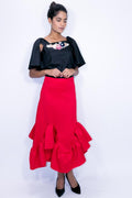 C1833 SKIRT (red, blk, royal blue) - N by Nancy