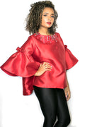 X6768 TOP / JACKET (blk, wht, red) - N by Nancy
