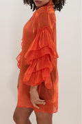 T14622 DRESS (WHT, GOLD, ORANGE)