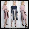 F2048 DRESS (PINK, NAVY) - N by Nancy