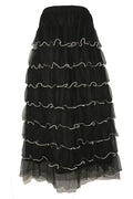 X7369 PEARLED SKIRT (BLK, RED)