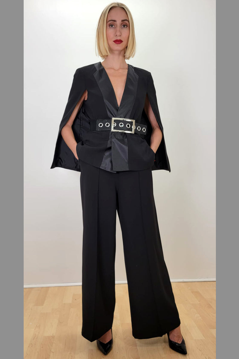 T1713 OPEN FRONT CAPE BLAZER JACKET – N by Nancy
