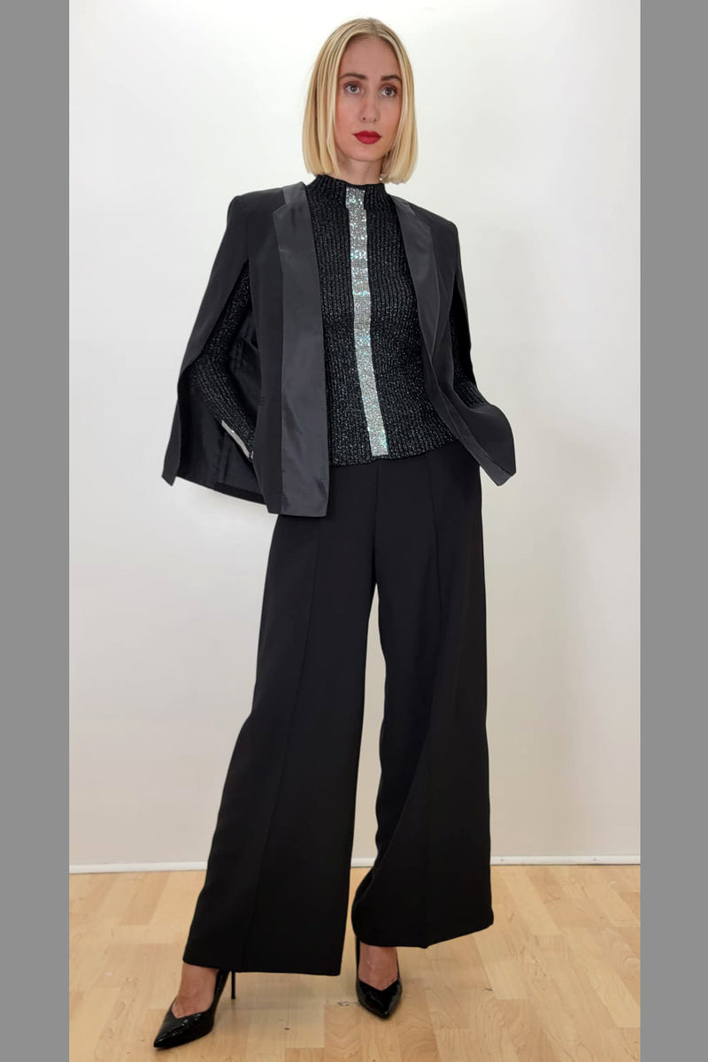 T1713 OPEN FRONT CAPE BLAZER JACKET – N by Nancy