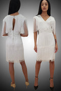C1907 FRINGE DRESS (BLK, WHT)