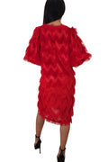 W5062 DRESS (RED, BLK)