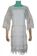 X7103 DRESS (WHT, BLK) (S, M, XXL)